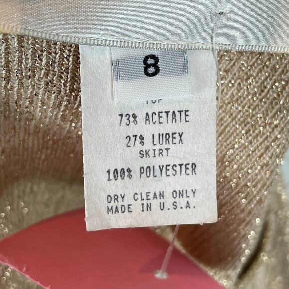 Vintage Kelly Bishop gold metallic short sleeve blouse size 8 - Picture 5 of 5
